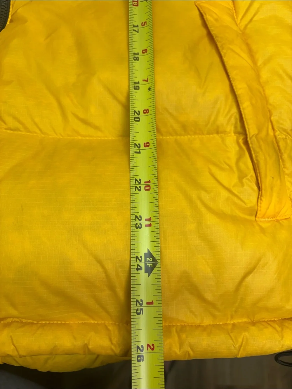 The North Face 1996 Retro Nuptse Vest Yellow Black 700 Down Puffer Mens L
